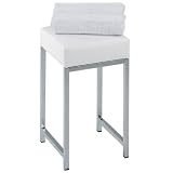Decor Walther 0502804 DW 64 Badhocker Chrom, Sitz weiß