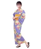 [KYOETSU] [キョウエツ] 浴衣セット 女の子 変わり織 生成り 3点セット(浴衣、兵児帯、下駄) ガールズ ジュニア (4.四葩優美, 130cm)
