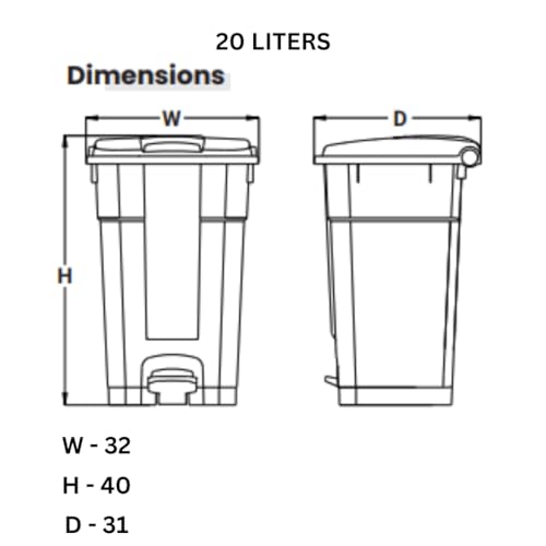 Image of Biomedical waste bins Plastic Pedal Dustbin for hospitals (20Ltr, Yellow) With 5 Pcs Bio hazard bags Free