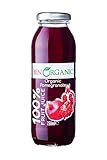 BenOrganic Pomegranate Juice (12 x 250ml) Glass Bottles, Organic Juices, Sugar and Additives Free - Not from Concentrate