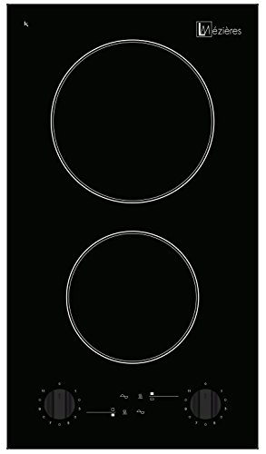 L.mézières - Domino 2 Zonas De Vitrocerámica Con Controles Mecánicos, 29 X 50.5 En Oferta Mezieres Domino 2 Luz 3000W Negro