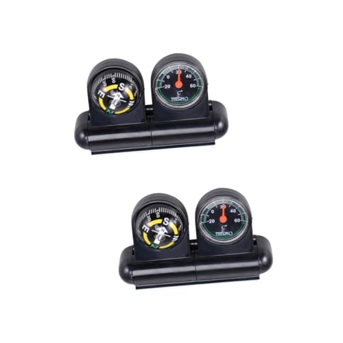 Vaguelly 2pcs Auto Compass and Car Thermometer Set Dashboard Navigation Tool for Road Trips