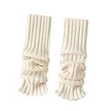 Harilla Calentadores de piernas, calcetines largos de punto JK Calentadores de tobillo Puños de botas góticos Y2K Cubrepiernas Mangas de piernas para mujeres, beige