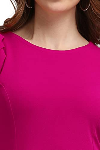 Image of PURVAJA Women's Bodycon Knee Length Dress (Ruby-564-570)