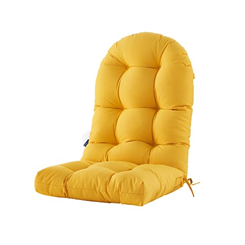 Blisswalk Patio Chair Cushion For Adirondack, High Back Tufted Rocking Chair Cushion, Outdoor Seat Chair Cushion 48"X21"X4" Inch, Sunscreen And Fade-Resistant,1Count,Yellow #TOP22
