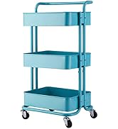 PALAKLOT 3 Tier Folding Kitchen Storage Trolley Rack with Caster Wheels ...