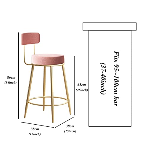 Tabourets de bar confortables en velours avec repose-pieds