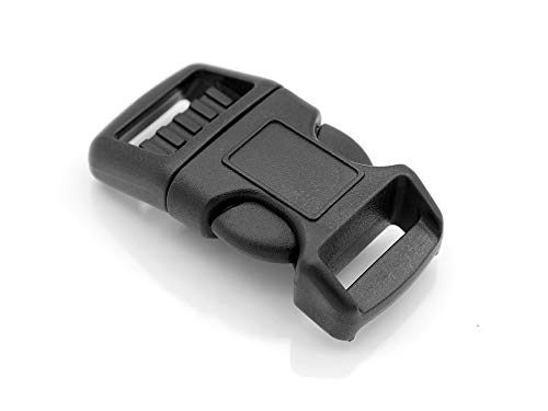 CRAFTMEMORE 3/4 Inch Quick Side Release Buckle Black Plastic Quality Locks for Bags Belts Paracord Fanny Packs Bracelets Collar 6 Pack (3/4 Inch)