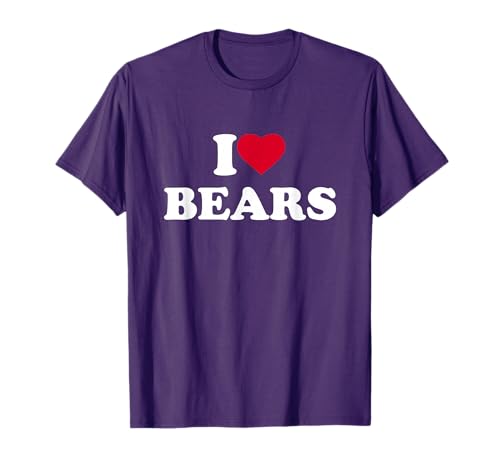 I Love Bears Heart Animal Lover T-Shirt