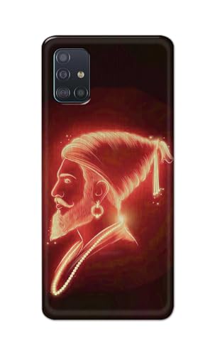 Image of Plastic Printfidaa Printed Hard Back Cover Case For Samsung Galaxy A51|Samsung Galaxy A51 5G Back Cover (Chatrapati Shivaji Maharaj) -112,Black