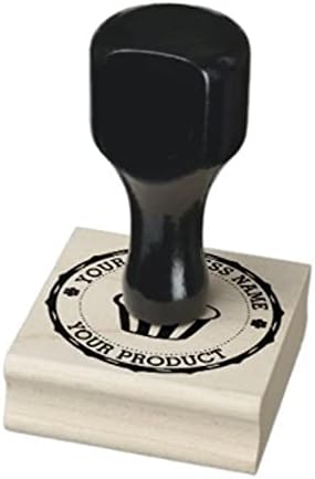 Miniatura 6 de Infusion Sello de goma de madera de alta calidad personalizado con índice grabado láser y mango de madera negra resistente, 2 x 2 pulgadas