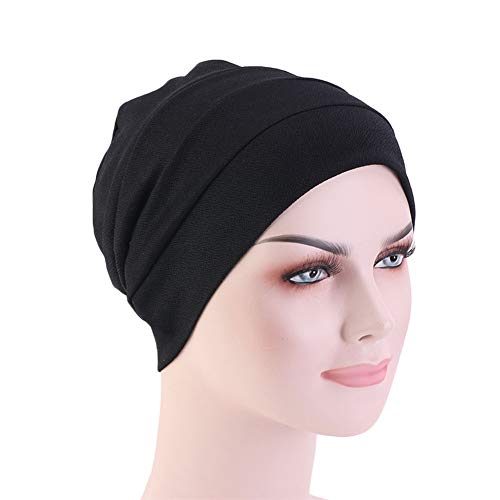 Duozan Chemo Turban Flower Beanie Head Wrap Scarf Cap Hair Loss Hat For Cancer (Black) #TOP2