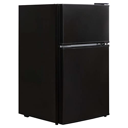 Black Under Counter Fridge Freezer, 2 Door Free Standing, 87L SIA UFF11BL Gazasgoods