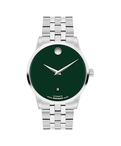 Movado Museum Men's Watch - Swiss Automatic, Self-Winding, Stainless Steel Bracelet - Classic, Luxury Fashion Timepiece for Him - 40mm