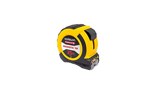 Komelon 73425; 25' x 1.06" Magnetic Powerblade II Tape Measure, Black/Yellow, Small