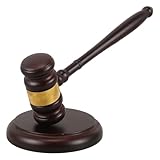 jojofuny Massiver Holzrichterhammer mit Klangblock Langlebiger Auktionshammer für Auktionen Gerichte und Zeremonien Professionell Verarbeitet für Richter Anwälte und Auktionatoren