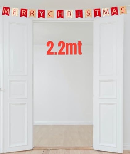 PaulStore Merry Christmas Banner Bunting Party Decoration Hanging Decors Garlands Treat-2M (1 Pack)