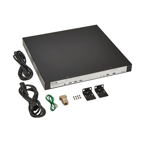 Image of Eaton 16-Port Rack KVM Over IP Switch, Cat5 /Cat5e, Virtual Media KVM, 4 Users (Remote + 1 Local User), Free Software, VGA or HDMI KVM, 1U Rackmount, TAA Compliant, 3-Year Warranty (B064-016-04-IPH)