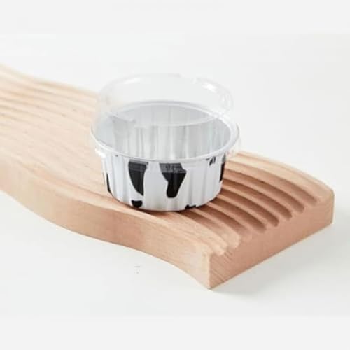 AOBOPO アルミ製ケーキベーキングカップ 125ml 定規容量 50 個 / 100 個セット 蓋付き密封設計 ラメキン・マフィンライナー・デザートカップ三役兼用 使い捨てアルミホイル材 耐熱性優れ(-20℃〜220℃) ホームベーキング