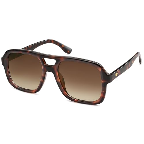 SOJOS Retro Aviator Sunglasses For Women Men Square Womens Square Sun Glasses SJ23553