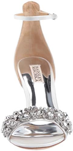Badgley Mischka Women's Laraine Heeled Sandal, White Satin, 5 M US | Image 1