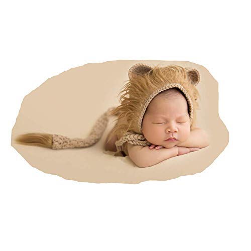 Image of Vemonllas Newborn Photography Props Outfits Boys Girls Crochet Knitted Lion Bonnets Hat & Tail Baby Photo Props Set
