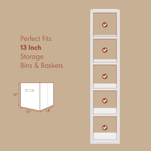 Image of Furinno Cubicle Record Player Stand, 5-Cube Vinyl Record Storage, White | Vinyl Storage, 1.2 inchInch Extra Thick, Open Back Media Shelf for CD DVD Bluray Game Disc, for Living Room, Home Office