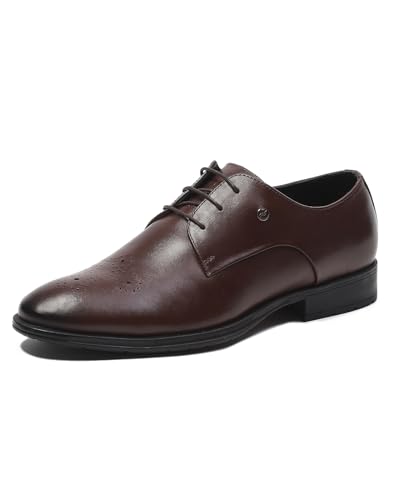 Image of Monte Carlo Mens Solid Lace Up Genuine Leather Formal Brogue Shoes (201809FW)