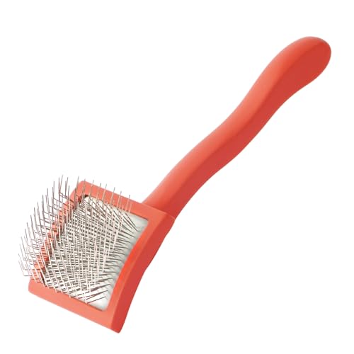 Small Slicker Brush for Cats and Dogs, Long Pin Deshedding Tool for Thick…