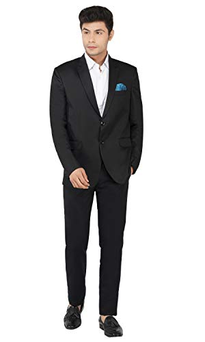 Image of TAHVO Men's Blazer Slim Fit Single Breasted Black Solid Formal Blazer for Men & Boys