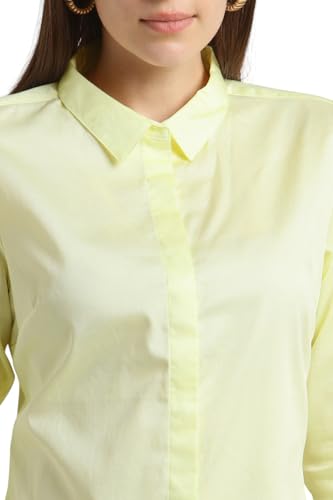 Image of Van Heusen Women's Regular Fit Solid 3 /4 Sleeve Cotton Rich Formal Shirt