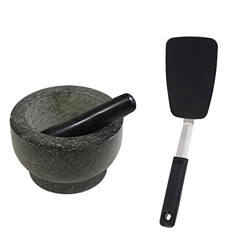Juego Mortero y Mano de Granito 4 Tazas Negro miniatura 1
