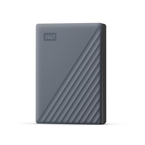 WD 5TB My Passport Compatible con USB-C, Disco Duro Externo Portátil, USB 3.2 Gen 1/USB 3.0, Copia de seguridad y protección con contraseña, Formateado para Windows, ChromeOS y MacOS, Gris