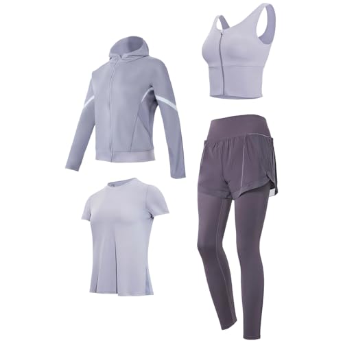 Ensemble de yoga 4 pièces conçu pour 1,5 m à 1,8 m avec pantalon et short