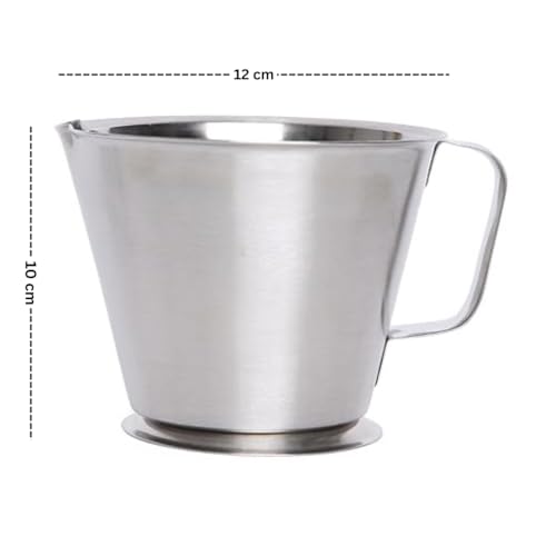 Image of KMW Steel Measuring Jug with Handle and Base- 500 ml I Ideal for Kitchen, Cooking, Baking, and Measuring Liquids with Precision and Ease