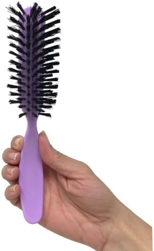Styling Gear Detangling Hair Brush Nylon Bristles 7 Row Teasing Womens Brush For Thick Hair Small Travel Hairbrush Brush For Hair 1 Pcs. (Lavender)