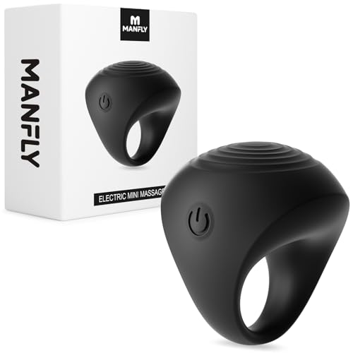 MANFLY Mini Massager Waterproof Rechargeable Portable Body Massage Ball Multifunctional Finger Massager Black