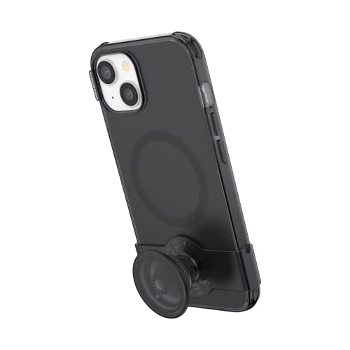 Image of PopSockets iPhone 14 Phone Case with MagSafe, Wireless Charging Compatible, Black - iPhone 14 MS Black Translucent