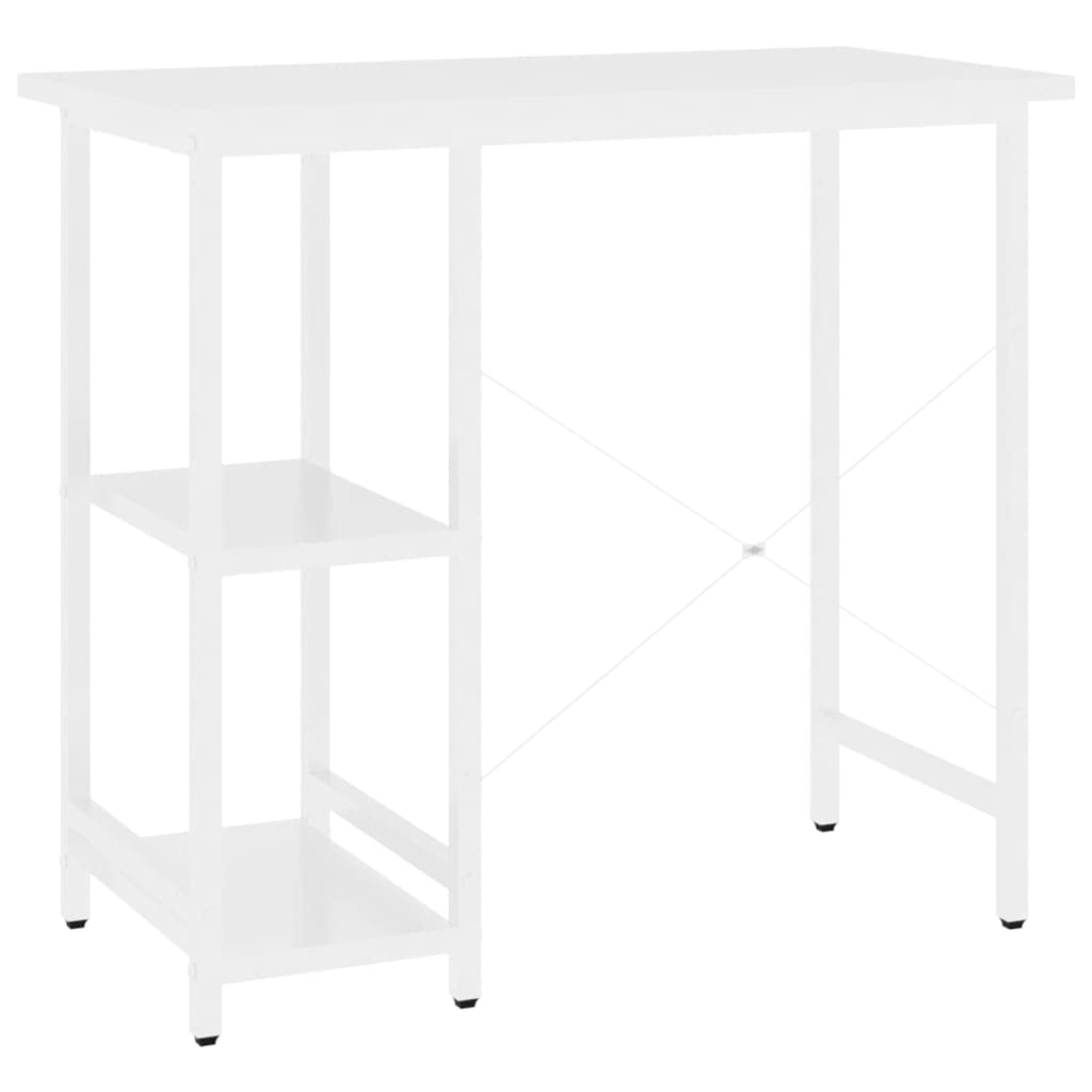 Scrivania per computer bianca, 80 x 40 x 72 cm, in MDF e metallo, stabile scrivania per PC portatile, tavolo da lavoro con ampio spazio di lavoro per ufficio, casa, cameretta dei bambini