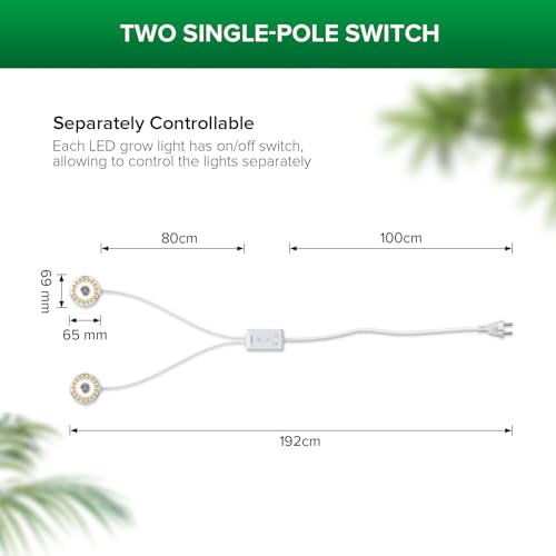 SANSI Pflanzenlampe LED Vollspektrum, 10W 2-Kopf Klebende Grow Lampe – Ansicht 3