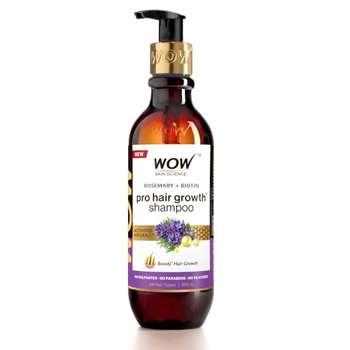 WOW Skin Science Rosemary & Biotin Hair Growth Shampoo | Fights Hair Fall | Grows New Hair | Prevents Breakage & Split Ends | Adds Shine to Dull Hair 250ml