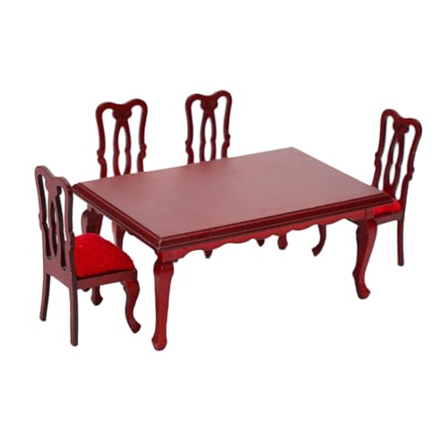 Miniatures en bois table et chaises à offrir pour maison de poupée
