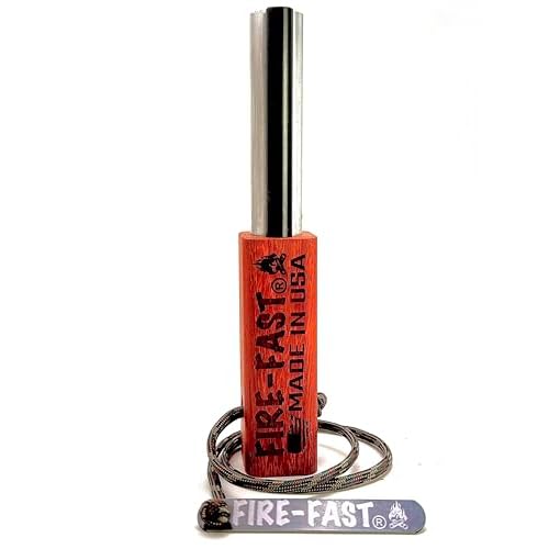 Fire-Fast Trekker. Best Emergency Waterproof Survival Fire Starter. Magnesium and Euro Fire Steel Ferro Rod. Compact Durable Tool for Bushcraft, Camping, Backpacking, Hiking, Hunting, or Bug Out Bag