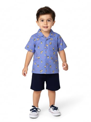 Image of Nautinati Boys Printed Shirt & Short Clothing Set Combo | Age 0-3 Years
