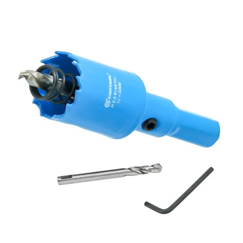 7/8 Inch Hole Saw with Arbor for Metal and Wood Cutting Bi-Metal Hole Cutter 7/8 Hole Saw Kit for Drywall Wood PVC Boards Fiberglass and Vent Pipes