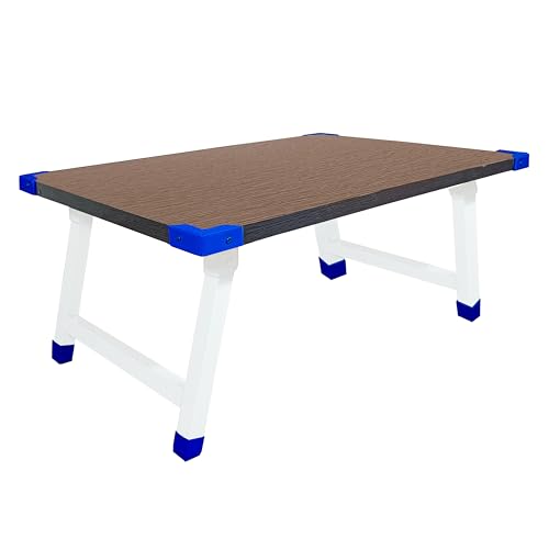 Image of Eduway Heavy Duty Foldable Wooden Laptop Table - Multipurpose Bed Table for Study, Work from Home, Eating, Reading | Portable Non-Adjustable Desk for Students, Kids| Perfect for Home, Office- Brown.
