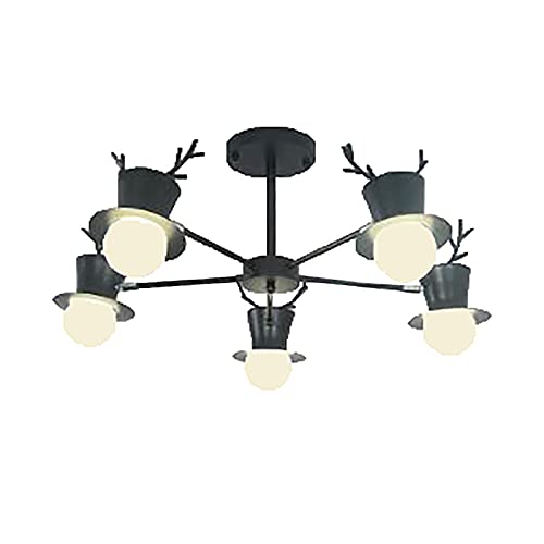 Chandelier en verre 8 lumières luminaire haut plafond salon design noir