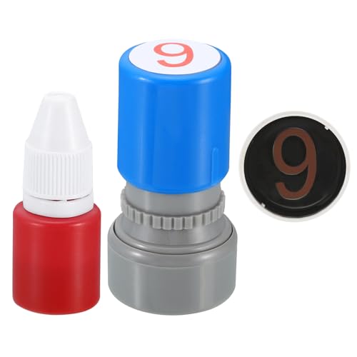 PATIKIL Self Inking Number Stamps, Numeral 9, Teacher & Initial Stamp, Red Ink for Class Notebook & Scrapbooking