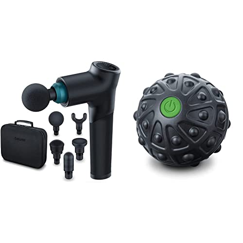 Beurer MG 185 Massagepistole, Massage Gun mit 5 Aufsätzen & MG 10 Massageball mit Vibration, ergonomischer Form und tiefenwirksamer Oberflächenstruktur