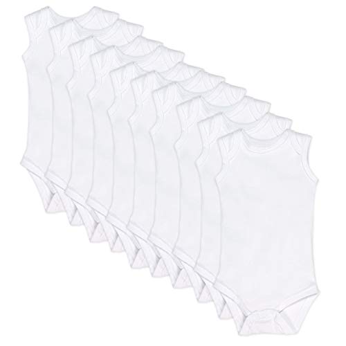 Image of HonestBaby unisex-baby Sleeveless Bodysuits One-piece 100% Organic Cotton for Baby Boys, Girls, Unisex